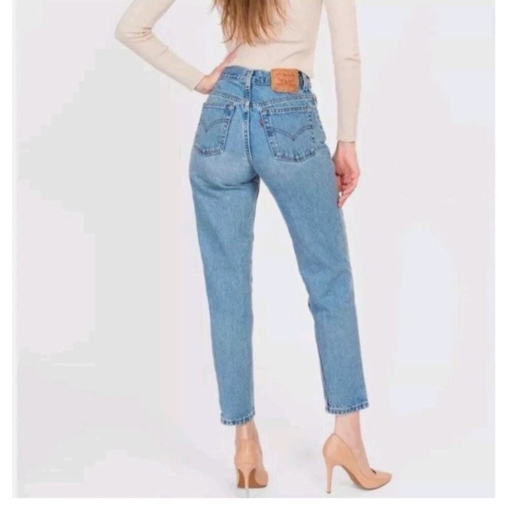 Vintage Levi's 512 Slim Fit Size 13 Jrs Blue Tapered Leg Mom Jeans 90s Preppy